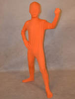 Déguisements Halloween Orange Unisex Lycra Elasthanne à la Mode Unicolore Zentai 2021 Costumes Enfant Déguisements Halloween