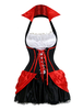 Déguisements Halloween Sorcière Costume Femmes Rouge Halter Robes courtes Costume Outfit