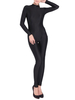 Déguisements Halloween Zentai Combinaison Noir Femmes Sexy Lycra Spandex Catsuit Sans Capuche