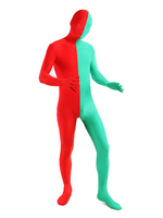 Déguisements Halloween Zentai Costumes Lycra Spandex Deux Tone Costumes Corps Complets