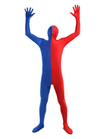 Déguisements Halloween Zentai Costumes Lycra Spandex Deux tons Split Couleur Costumes du corps entier