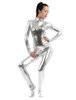 Déguisements Halloween Zentai Métallique Brillant Argent Catsuit Costume