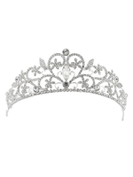 Diadème de mariage argent Couronne strass perles coiffes accessoires de cheveux de mariée