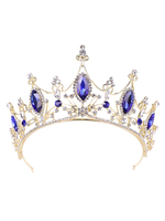 Diadème de mariage bleu strass accessoires de cheveux de mariée