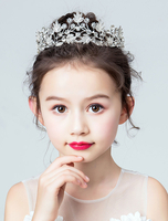 Diadème Fleur Fille Couronne Chapeaux Strass Mariage Royal Accessoires De Cheveux Pour Enfants