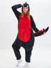 Dinosaure Kigurumi Carnaval Onesie Pyjamas flanelle noir Combinaisons à capuchon unisexe Animal adulte vêtements de nuit Déguisements Halloween