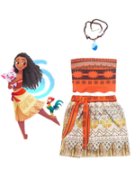 Disney Animation Moana Cosplay Costume 3 pièces ensemble