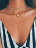 Délicat collier métallique mode avec strass fausse perle