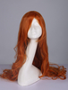 Délicate perruque 66cm-95cm orange ébouriffée en fibre résistante à la chaleur frisée