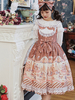 Douce Conte de Fée Lolita JSK Robe Infanta Rose Robe à Volants