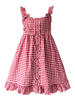 Douce Lolita JSK Robe à Bretelle à Volants Plaid rouge Lolita Robe Déguisements Halloween