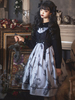 Douce Lolita Jsk Robe à lacets à lacets Criss-Cross Manches Polyester Baby Blue Lolita Jumper Jupes