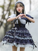 Douce Lolita JSK robe 2-Pièces Set Blue marine à volant robe idol