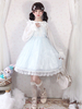 Douce Lolita JSK Robe Bleu ciel sans manches en dentelle Lolita Robe Chasuble Jupes Déguisements Halloween