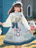 Douce Lolita JSK Robe Bleu Claire Imprimé Fleurs Avec Noeud Lolita Pull Jupes
