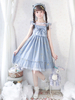 Douce Lolita JSK Robe Etoile Dorure Noeuds Lolita Robe Chasuble Jupes Déguisements Halloween