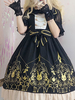 Douce Lolita JSK Robe Horloge lapin Avec Noeuds Jupes Lolita Robe Chasuble Noir Déguisements Halloween