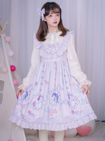 Douce Lolita JSK Robe Imprimé Licorne Lolita Déguisements Halloween