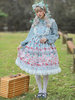 Douce Lolita JSK Robe Infanta Conte de Fée Light Sky Blue Sans manches Volants Jupes Lolita Pull