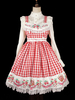 Douce Lolita JSK Robe Infanta Fairytale Bordeaux Sans Manches Noeuds Coton Lolita Pull Jupes