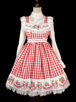Douce Lolita JSK Robe Infanta Fairytale Bordeaux Sans Manches Noeuds Coton Lolita Pull Jupes
