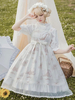 Douce Lolita JSK Robe Jupes de pull Lolita avec bougeoir rose blanche