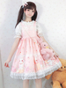Douce Lolita JSK Robe Lapin Rose à Volants Lolita Robe Chasuble Jupes Déguisements Halloween
