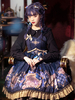 Douce Lolita Jsk Robe Navy Navy Dark Up Dentelle sans manches Lolita Jumper Jupes