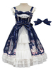 Douce Lolita JSK Robe Neverland Imprimé Chat à Volants Lolita Robe Déguisements Halloween