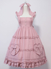 Douce Lolita JSK Robe Noeuds sans manches Volants Lolita Robe Chasuble Jupes Déguisements Halloween