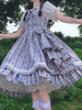 Douce Lolita JSK Robe Plaid Avec Nœud Lolita Pull Jupes volant