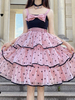 Douce Lolita JSK Robe rose noir Sans Manches Nœuds Rose Lolita Jupe