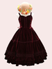 Douce Lolita JSK Robe Velours Lacet Ruffle Lolita Pull Jupes Bordeaux