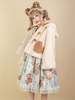 Douce Lolita Manteaux Manteau Color Block Pardessus Polyester Écru Blanc Lolita Outwears