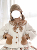 Douce Lolita Manteaux Noeuds Polyester Pardessus Manteau Noeud Café Marron Lolita Outwear