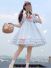 Douce Lolita OP Robe à Volant Avec Noeud Manches courtes Lolita Une Pièce Robees