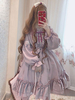 Douce Lolita OP Robe à Volants En Dentelle En Lilas Manche Bouffantes Déguisements Halloween