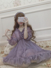 Douce Lolita OP Robe à volants Lavender Lolita Une Pièce Robes Déguisements Halloween