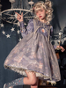 Douce Lolita OP Robe chic imprimé lapin col rabattu Manches Longues Robe Lolita Une Pièce Violet