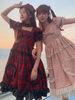 Douce Lolita OP Robe Idol Stage Plaid manches courtes Lolita Une Pièce Robees