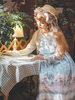 Douce Lolita OP Robe Infanta Conte de Fée Imprimé Fleur Bleu Claire Plissé Lolita Une Pièce