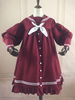 Douce Lolita OP Robe Nœud à volants Bouton Ballon Sleeve Lolita Robes une pièce Déguisements Halloween
