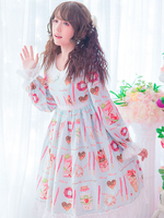 Douce Lolita OP Robe Pudding Robe Imprimée Lolita Une Pièce Déguisements Halloween