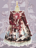 Douce Lolita OP Robe Red Coral Neverland Imprimé Fleur en Polyester Manches longues Lolita Une Pièce Robes