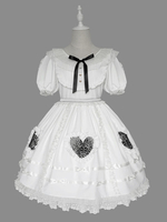 Douce Lolita OP Robe Volants Manches courtes Lolita Robes une pièce Déguisements Halloween