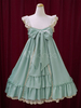 Douce Lolita Robe JSK Robe à Bretelle Avec Grand Noeud En Chiffon Déguisements Halloween