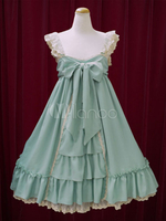 Douce Lolita Robe JSK Robe à Bretelle Avec Grand Noeud En Chiffon Déguisements Halloween