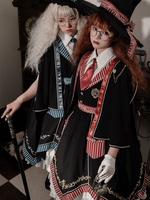 Douce Lolita Robe manches courtes Magic Academic Rouge Jupe Lolita classique