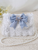 Douce Lolita Sac Blanc Nœud Bleu Pu Cuir Embellissement Accessoires Lolita