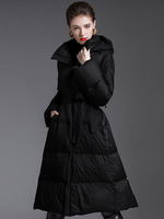 Doudoune à Capuche Violet Long Puffer Vêtements dextérieur dhiver pour les femmes